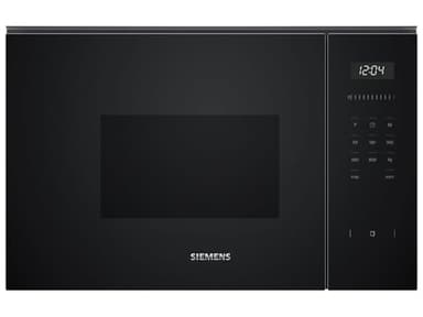 Siemens BF525LMB1 iQ500, forno a microonde da incasso, 59 x 38 cm, 800 W, 20 l, in acciaio inox, piatto girevole da 25,5 cm, controllo touchControl, aiuto per la pulizia idrolitica, cookControl 7,