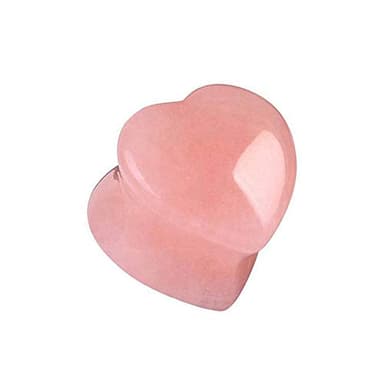 BlackAmazement, Flesh Tunnel Plug al quarzo a forma di cuore rosso rosa pietra da donna e al quarzo.
