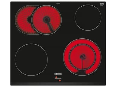 Siemens EA631GNA1E iQ300 - Piano cottura elettrico (comando integrato), 60 cm di larghezza, senza cornice, zona di cottura a doppio circuito con zona aggiuntiva per arrosti, comando tramite il piano