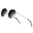 SUNGAIT Occhiali da Sole Polarizzati Vintage Rotondi Occhiali da Sole Classici con Montatura in Metallo Retrò Circolari per Donna e Uomo-SGT059(Montatura in Argento/Lente Polarizzata Grigia)