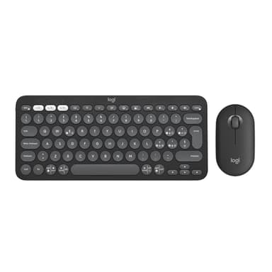 Logitech Pebble 2 Combo, kit tastiera e mouse wireless discreto, portatile e personalizzabile, Logi Bolt, Bluetooth, Easy-Switch per Windows, macOS, iPadOS, Chrome - Layout Italiano QWERTY, Grafite