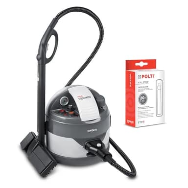 Polti Vaporetto Eco Pro 3.0 Kalstop, 20 Fiale di Kalstop Anticalcare, Pulitore a Vapore con Caldaia e Tappo di Sicurezza, Potenza Max 2000 W, Serbatoio 2 L, 9 Accessori Inclusi, Made in Italy, Grigio