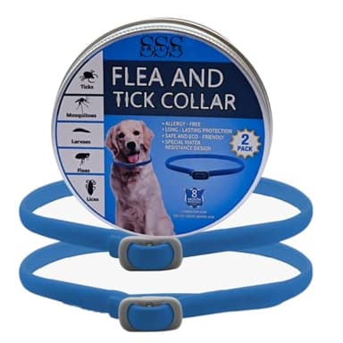 SALLYSS Collare Antiparassitario per Cani – 2 Pezzi – Protezione Naturale con Citronella e Menta – Efficacia fino a 8 Mesi – Impermeabile, Regolabile, Formula Sicura (Blue)