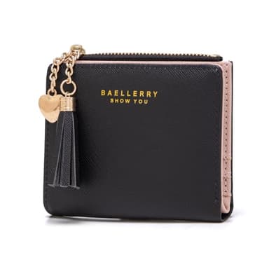 CHAOFANXI Portafoglio Donna Borsetta Portamonete Sottile Pochette Piccolo Portafogli in Pelle Squisita PU con Cerniera e chiusura a Scatto Scomparti per Carte Multipli, Nero
