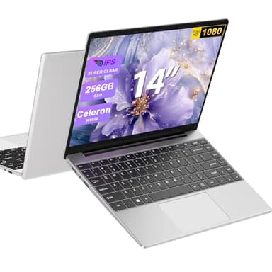 bvate PC Portatile 14 pollici Notebook Win 11 upto 2.8 GHz 256 GB ROM Supporta l'espansione SSD 1TB Celeron N4020 2.4G+5G WiFi 4.2 USB HDMI Tastiera italiana membrana mouse senza fili-V