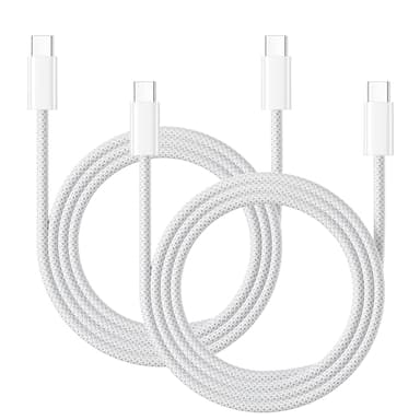 Cavo iPhone 17 16 15 Ricarica Rapida 1M 2Pezzi, 60W Nylon Cavo USB C USB C Apple Cavo USB Type-C Ricarica Rapida per iPhone Air/17 15 16 Pro Max/15 16 Plus/16e,iPad Pro/Air/Mini 6/7/10 11 Gen,MacBook