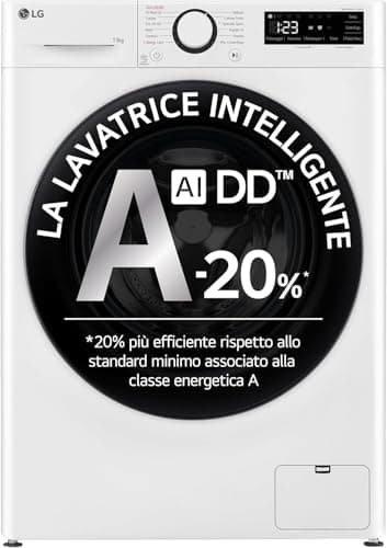 LG AI DD F4R3013NSWB Lavatrice a Carica Frontale 13kg Serie R3, Classe A-20%, 1400 giri, AIWash, Lavaggio a vapore, Motore Direct Drive, Cestello a bolle, Smart Diagnosis, Libera installazione, Bianca