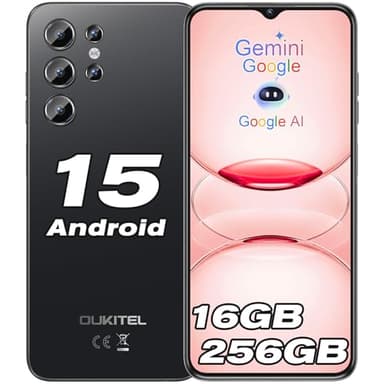 OUKITEL C1 Pro Smartphone Android 15, 16GB+256GB/1TB Telefono Cellulare, 5150mAh Telefoni Offerta, 6.52" HD+ Display, 13MP+5MP Fotocamera Cellulari, Dual SIM 3 Slot/Octa Core/Fingerprint/3.5mm Jack