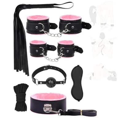 8 pezzi di peluche rosa in pelle per giochi di ruolo, per aumentare l'atmosfera di gioco