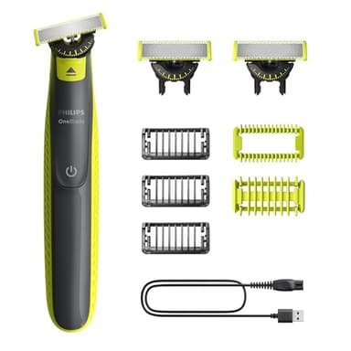 Philips OneBlade 360 Autentico Regolabarba elettrico per viso e corpo, rasoio e spazzola per il corpo, 3x 360 lame, 3x pettine per barba (1,3,5 mm), 1x kit per il corpo, QP2824/31