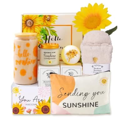 MEIMUCUL Regalo Donna Compleanno,Girasole Regalo Donna,Regalo Amica Compleanno,Idea Regalo Donne,Set Regalo per Migliore Amica,Sorella,Moglie,Collega