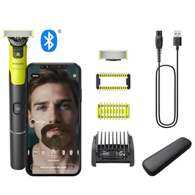 Philips OneBlade 360 Autentico Collegato Rasoio elettrico per viso e corpo, regolabarba e spazzola, lama 360 e originale, pettine regolabile 5in1, kit per il corpo, custodia da viaggio, QP4631/65