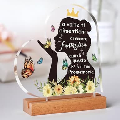 Regalo Amica - Targa Acrilica, Regalo per Donna Compleanno, Regali Ispirati per Donne, Regalo per Amica Compleanno, Regalo Collega, Sorella, Moglie, Regali Festa della Donna, Natale 2025 Offerte