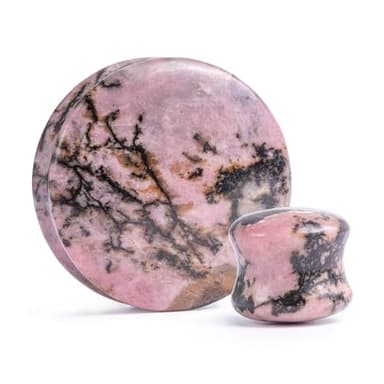 Custom Plugs Rodonite Pietra Plug/Gauge, 12mm, Pietra, Nessuna pietra preziosa