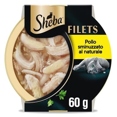Cibo per gatti adulti SHEBA Filets con Pollo in salsa, 32 Vaschette da 60g