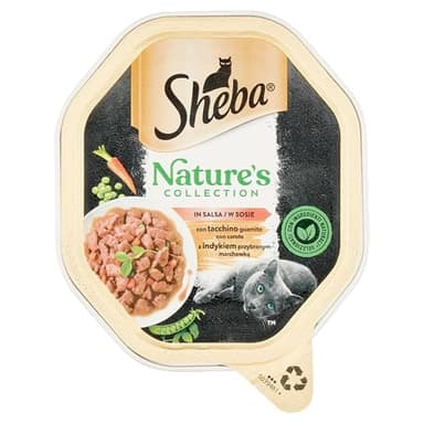 Sheba Nature’s Collection in Salsa, al gusto di Tacchino e Carote, cibo umido completo per gatti adulti, 22 Vaschette da 85g