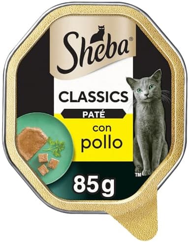 Sheba Paté Classics, Cibo per Gatto con Pollo - 22 Vaschette da 85 g, Totale: 1870 g